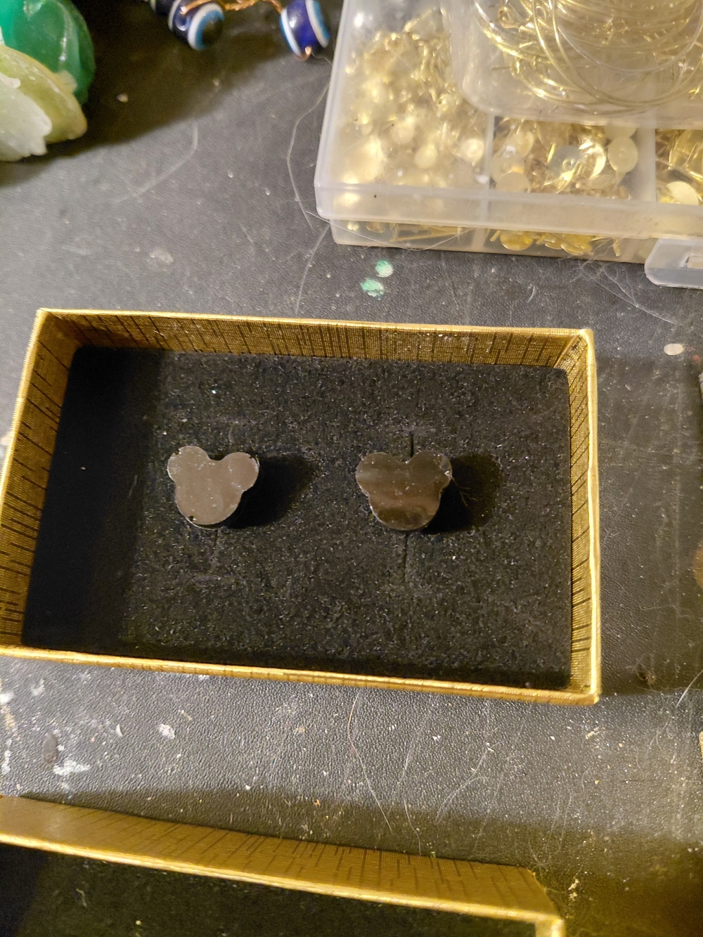Unbranded Black Mickey Silhouette Stud Earrings